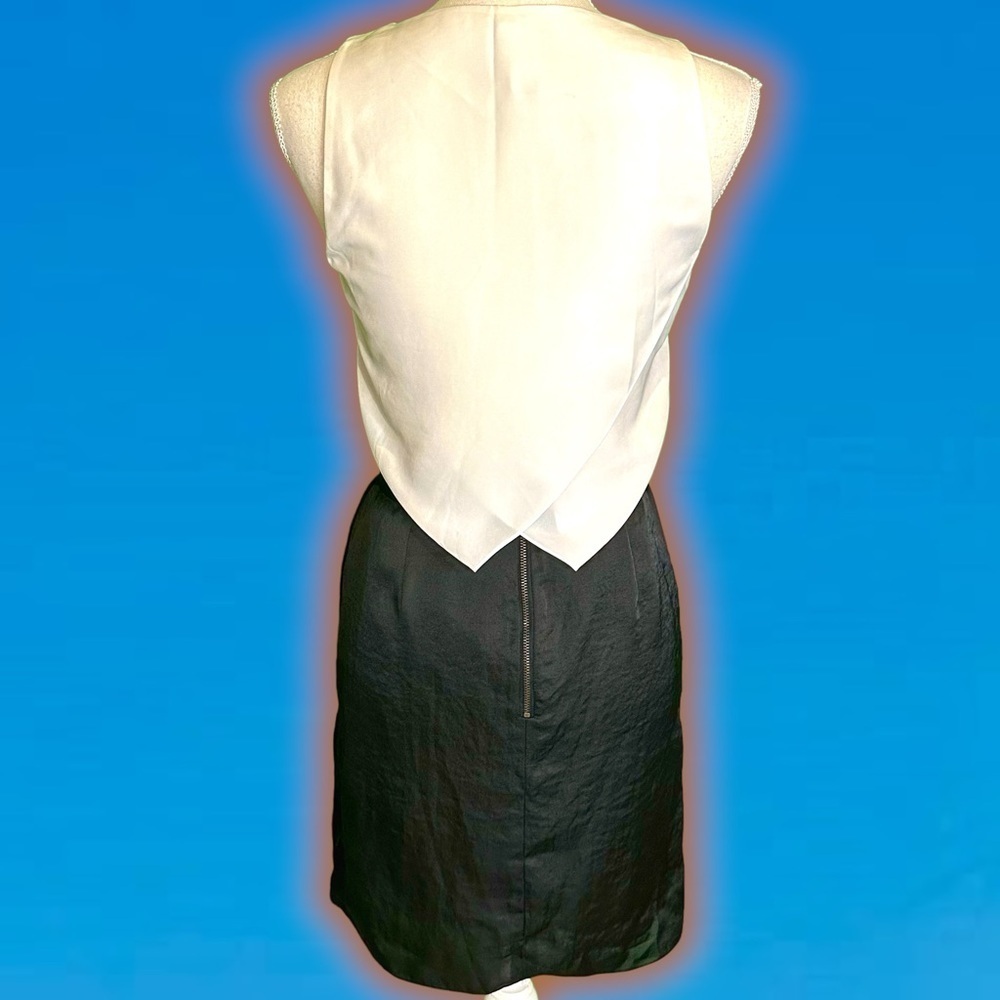 RARE Vintage Sachin + Babi Lime Green Embroidered Black & White Mini Dress Size0 - Picture 10 of 15